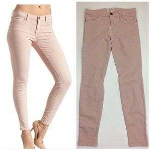 CURRENT ELLIOTT Rose Smoke The Ankle Skinny 5 Pocket Logo Hardware Jeans